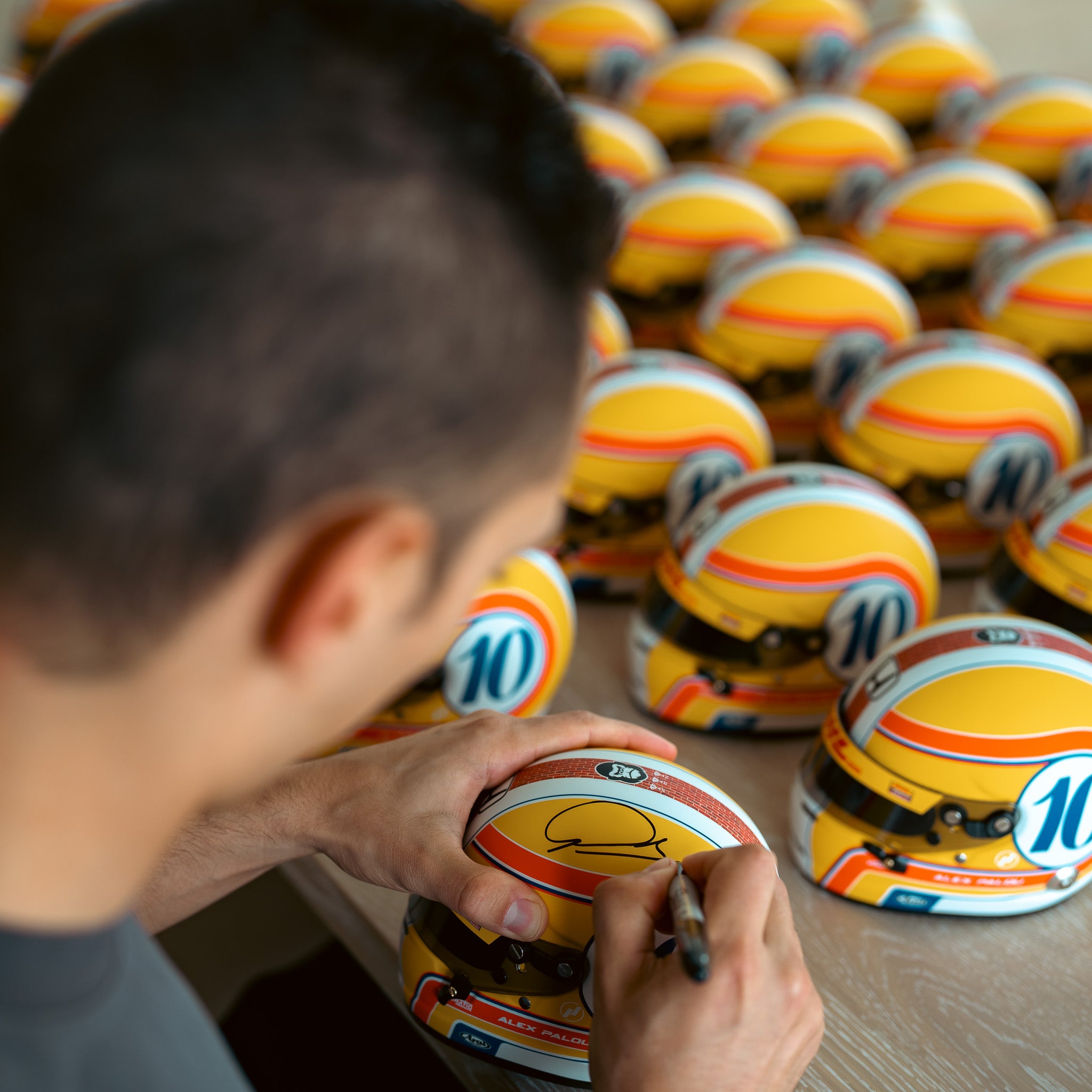 Autographed* 1:2 Scale 2025 Indy 500 Edition Mini Helmet – Alex Palou