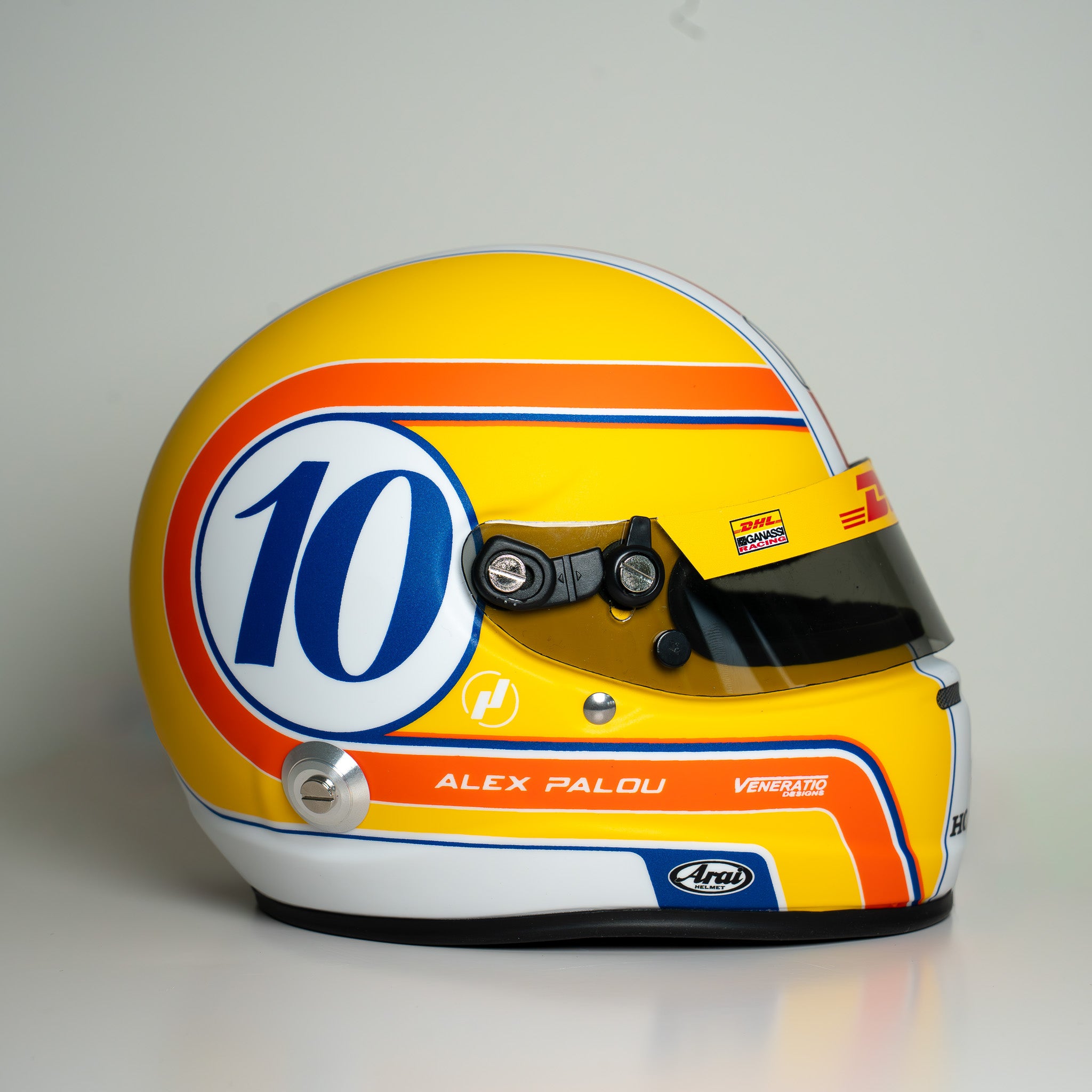 Autographed* 1:2 Scale 2025 Indy 500 Edition Mini Helmet – Alex Palou