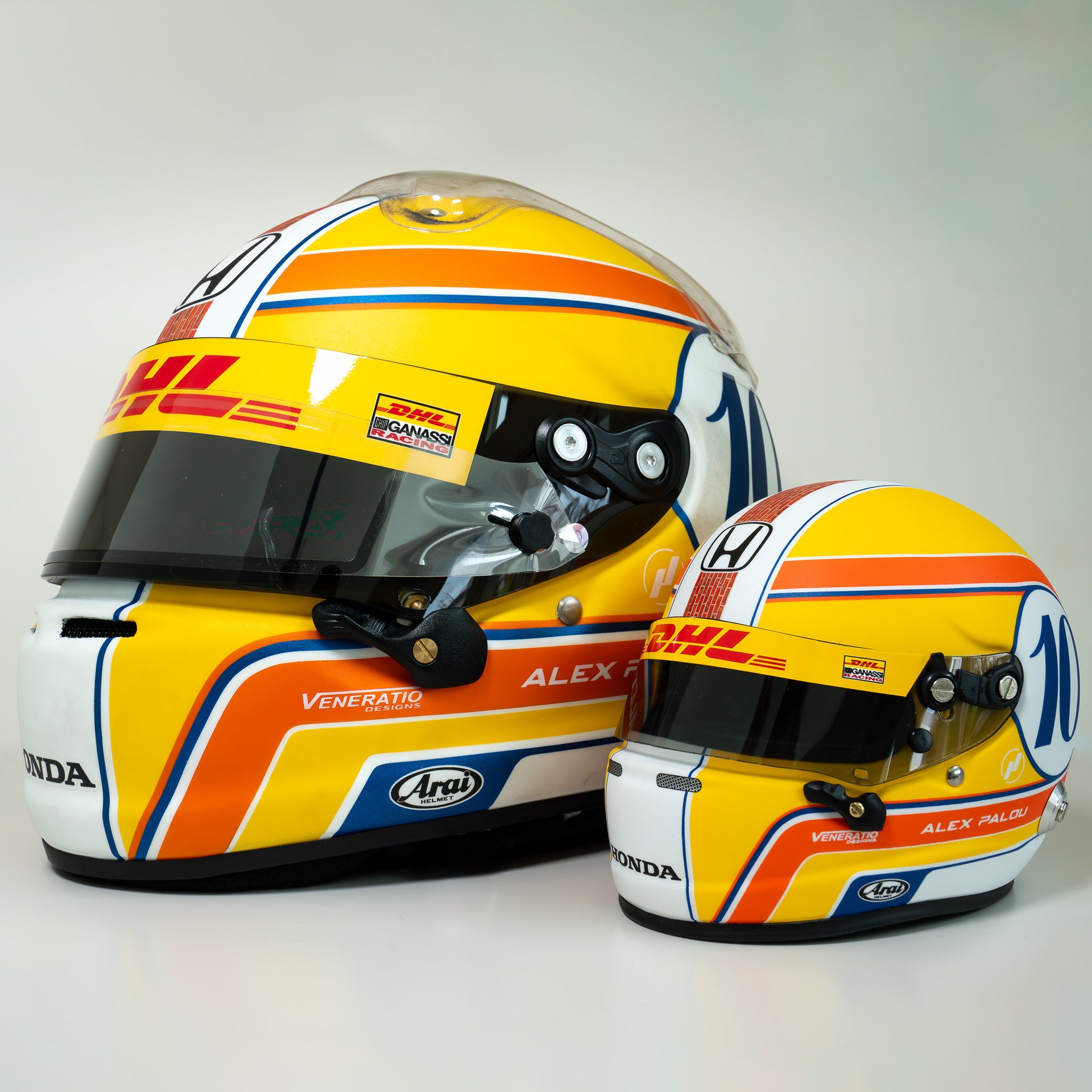 Autographed* 1:2 Scale 2025 Indy 500 Edition Mini Helmet – Alex Palou