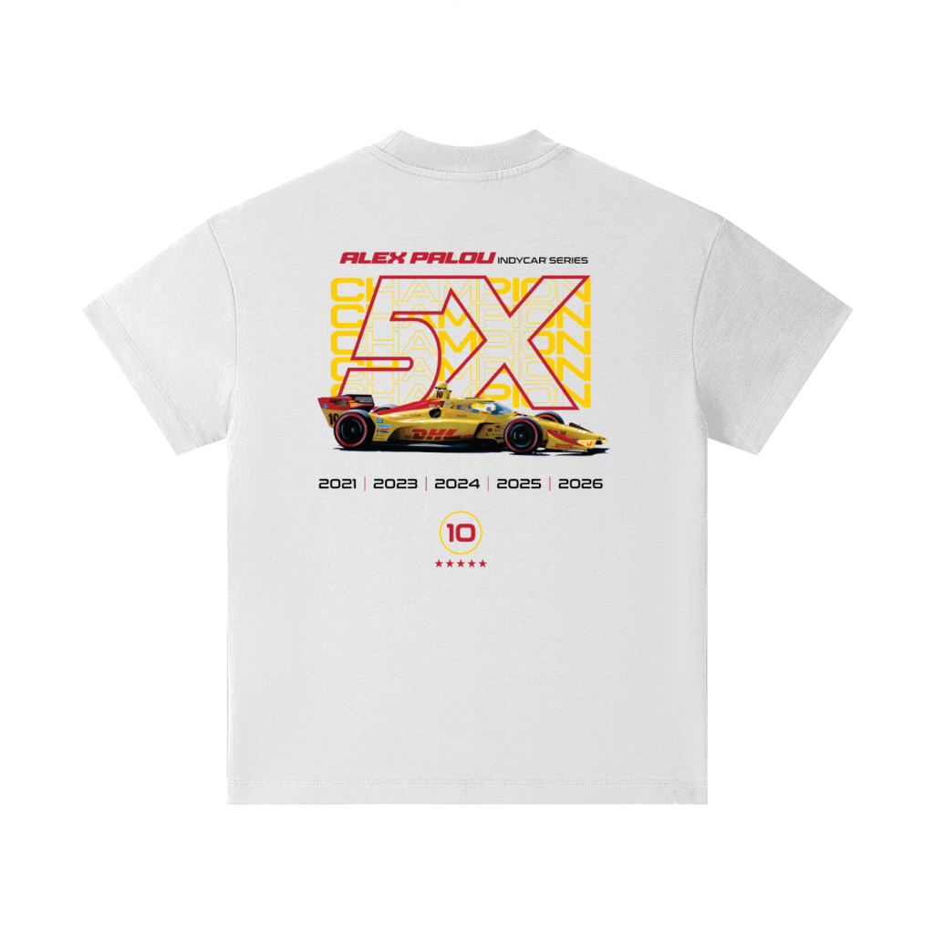 x5 Champion tee — back artwork reference